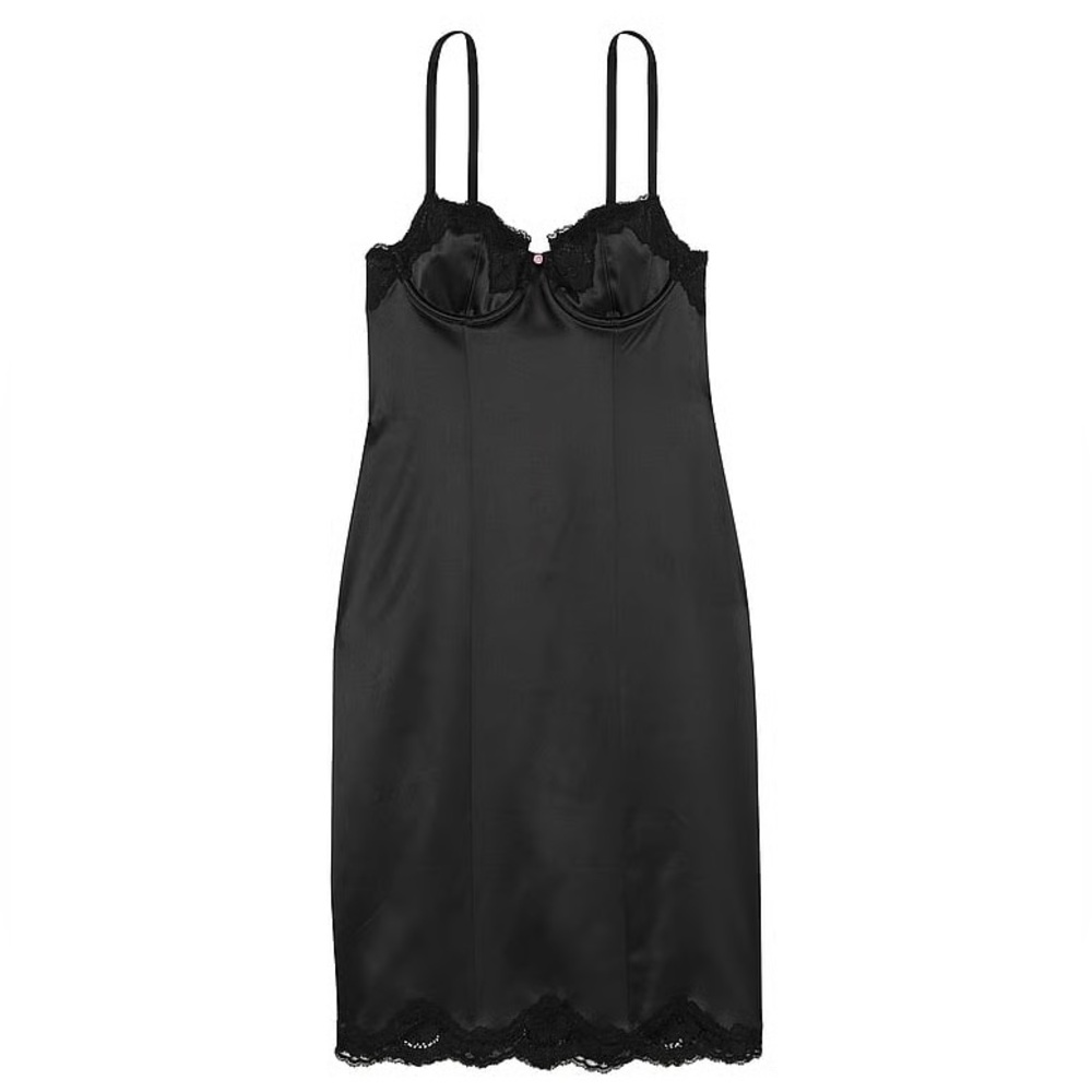 NWT VICTORIA'S SECRET Wicked Satin Lace-Trim Slip Dress Size Large